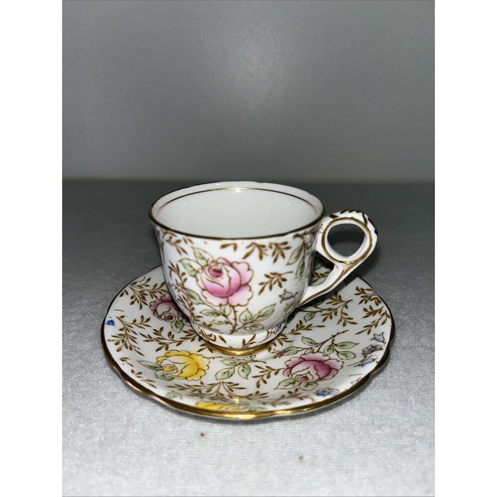 Royal Stafford Tea Cup & Saucer Floral Pattern  England 1940s